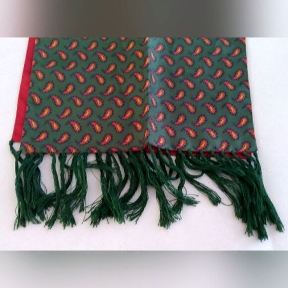 Men's Long Scarf Fringe Paisley Vintage - Picture 5 of 8